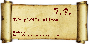 Téglás Vilmos névjegykártya
